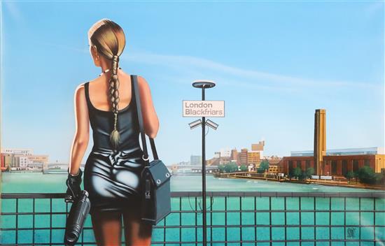 § Mike Francis (1938-) Modern Girl 19.75 x 30in.
